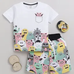 LITTLE NINJA Boys Printed T-shirt with Shorts-image-81