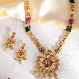 MANSIYAORANGE Matte Gold-Plated Jewellery Set-picture-38