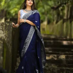 SHOP DROP Ethnic Motifs Zari Pure Silk Banarasi Saree-picture-33