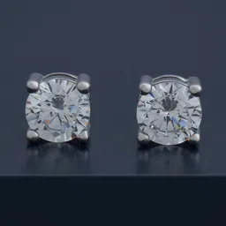 Kushal's Fashion Jewellery 92.5 Silver Rhodium-Plated Stone Studded Circular Studs-image-13