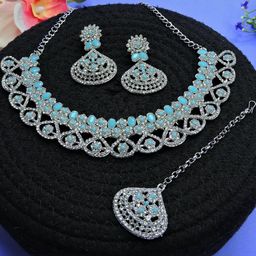 VATSALYA creation Women Turquoise Blue Necklace and Chains-picture-24