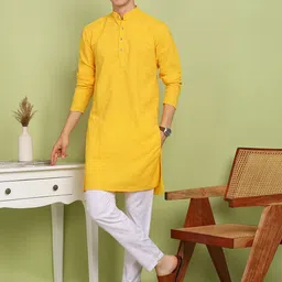 FUBAR Men Self Design Pure Cotton Kurta with Pyjama-picture-20