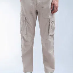 Flying Machine Men Relaxed Fit Mid-Rise Flat-Front Cotton Cargos Trousers-image-37