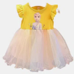 YK Girls Flutter Sleeves Fit & Flare Dress-picture-16