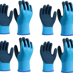 masox store Heavy Duty Reusable Full Nitrile Coated Work Safety Gloves for Gardening Work Wet and Dry Disposable Glove Set-picture-45