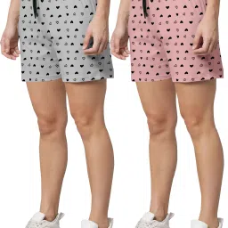 Pack of 2 Printed Women Multicolor Regular Shorts-image-119