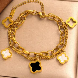 GOLDIWALA Women Cubic Zirconia Enamelled Gold-Plated Wraparound Bracelet-20