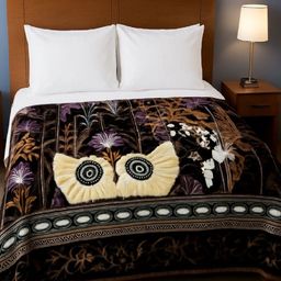 tundwal's Black & Brown Floral Mink Heavy Winter Double Bed Blanket-image-18