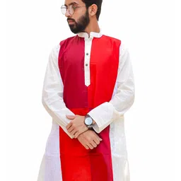 HAMSAFAR Colourblocked Mandarin Collar Cotton Straight Kurta-31