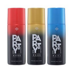 RIYA Set Of 3 Mauj Monk & Hyper Long Lasting Body Spray - 150 ml Each-0