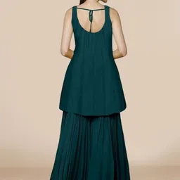 PARROT CREATION Embroidered Straight Sequinned Kurti With Sharara And Dupatta image 5