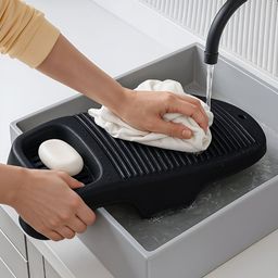 Aura Black Solid Plastic Bath Accessories Set-22