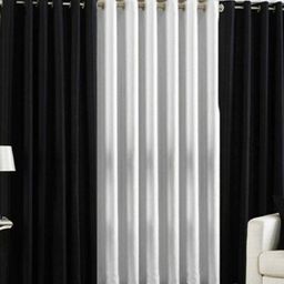 BELLA TRUE White & Black 3 Pieces Door Curtains-image-64