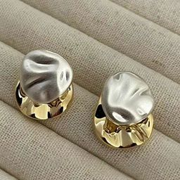 FIMBUL Rhodium-Plated Textured Contemporary Studs-image-28