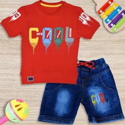 WORTON FASHION Printed Pure Cotton T-shirt & Shorts-picture-2