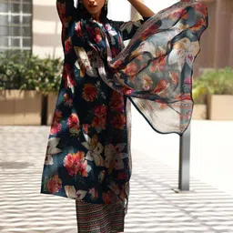 Libas Floral Printed Straight Kurta With Palazzos & Dupatta-8