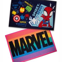 Athom Living 2-Pcs Blue & Black Marvel Printed Anti-Skid Doormat-image-8