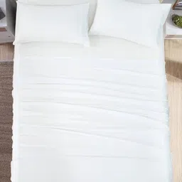 KASHILON White 300 TC Single Bedsheet with 2 Pillow Covers-image-121