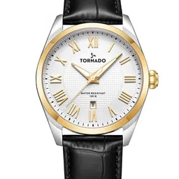TORNADO Men Patterned Dial & Leather Textured Straps Analogue Watch T8007-SLBWG-16