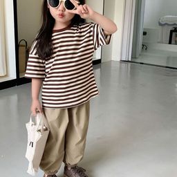 YK Girls Striped T-shirt With Joggers-24