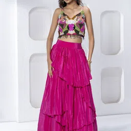 GloballyRonakRBafna Embellished Beads and Stones Ready to Wear Lehenga & Choli-picture-6