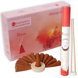 GaneshaSpeaks 55-Pcs Brown Wooden Sandalwood Dhoop Cup & Incense Sticks-image-9