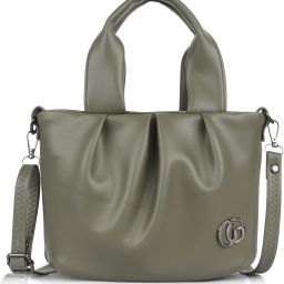 Green Women Sling Bag CG Stylish Pleated Design Faux PU Sling Bag for Women with Adjustable Strap-image-129