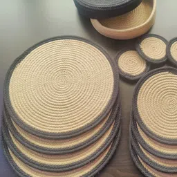 BulkySanta Beige 10 Pcs Round Table Placemats-21