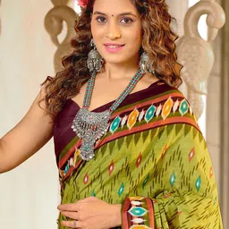 SYS Brand - Shop Your Style Geometric Ikat Saree-image-79