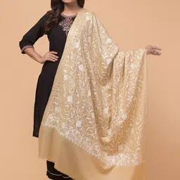 Tweedle Women Floral Embroidered Shawl-image-5