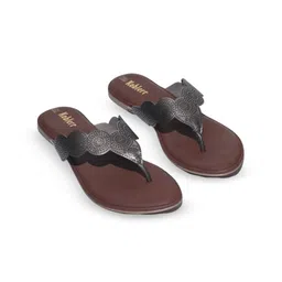 Koblerr Women Textured Laser Cuts Detail Open Toe Flats-image-77