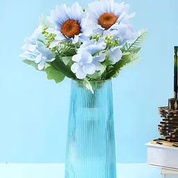 TAYHAA Turquoise Blue 2 Pieces Gerbera Artificial Flower-image-40