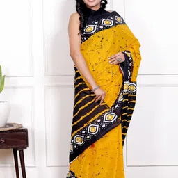 Lovwear Printed Pure Cotton Ikat Saree-picture-10