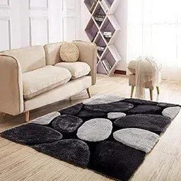 Banchmark Home Furnishings Black Geometric Handmade Polyester Carpet-picture-26