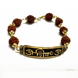 Divine souvenirs Gold-Plated Artificial Beaded Link Bracelet-image-38