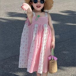 LULU & SKY Girls Printed Cotton Square Neck Empire Dress-image-7
