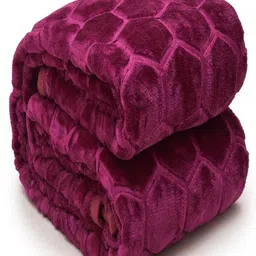 CHICERY Purple Geometric Mink Heavy Winter Double Bed Blanket-image-56