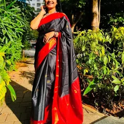 A S CREATION Ethnic Motifs Printed Zari Paithani Saree-picture-21