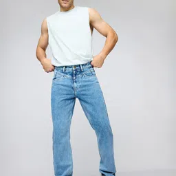 FREAKINS Men Straight Fit High-Rise Light Fade Jeans-image-83