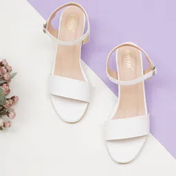 POPPYPINK Striped Stiletto Sandals with Buckles-image-83