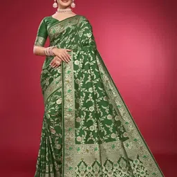 KALINI Floral Printed Zari Pure Silk Saree-image-37