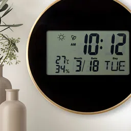Home Centre Casablanca Luxe Black Contemporary Wall Clock-image-53