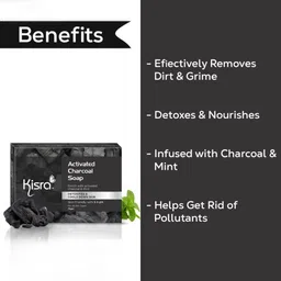 KISRA Set Of 6 Activated Charcoal Anti Pollution & Cooling Freshness Soap - 75 g Each image 2