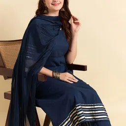 Anouk Rustic Gotta Patti A-Line Kurta With Trouser And Dupatta image 3