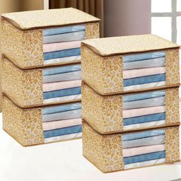 AMAK INC Beige Fabric Multi-Utility Wardrobe Organisers-picture-47
