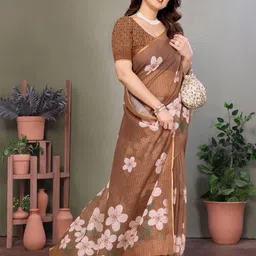vj fashion Floral Printed Zari Silk Cotton Saree-image-27