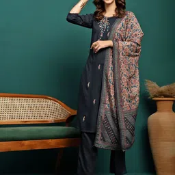 Sangria Embroidered Kurta With Trousers & Dupatta-picture-11