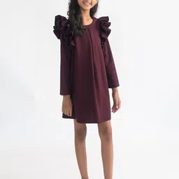A Little Fable Girls Flutter Sleeve A-Line Dress-image-96