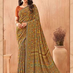 KALINI Floral Printed Saree With Unstitched Blouse Piece-image-84