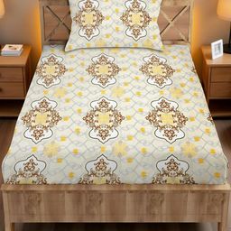 IVAZA Beige Geometric 180 Microfiber Single-image-85